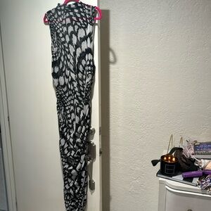 Sheer white and black dress.